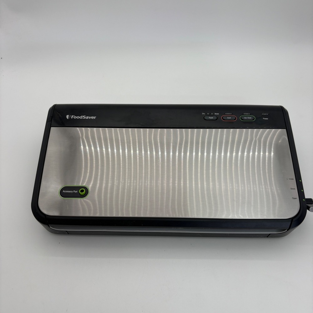 FoodSaver FM2435-ECR Vacuum Sealer Machine Stainless Steel with Roll Storage